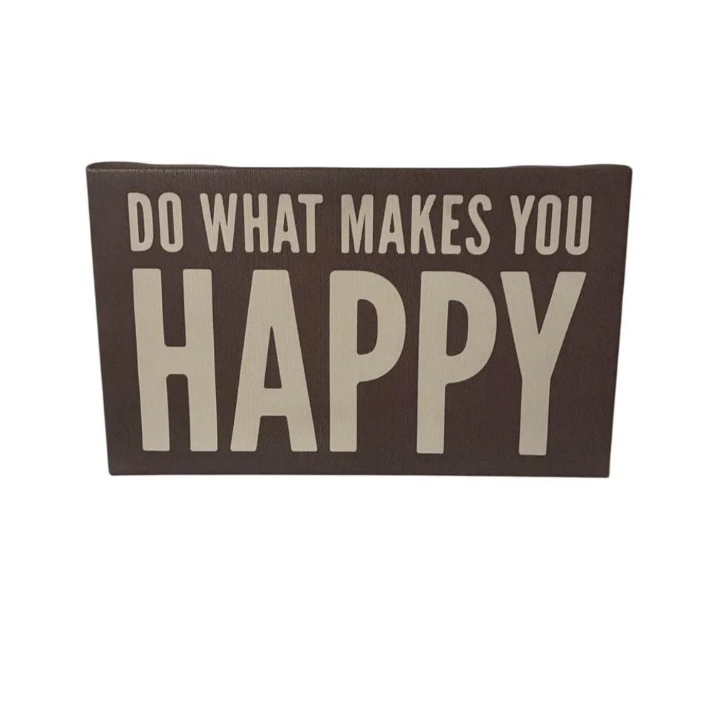 Do What Makes You Happy Wall Art Canvas Sign Grey and Cream Home Decor Target